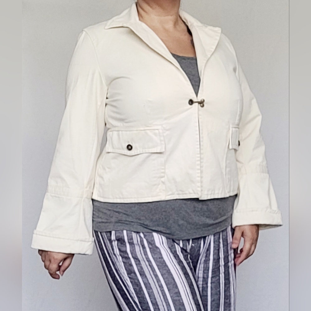 Tapemeasure Women's 100% Cotton Cream Jacket 16/Large